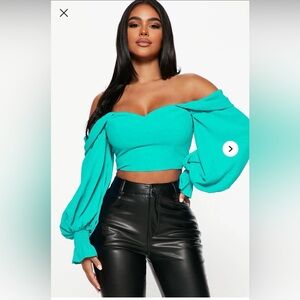 NWT: Fashion Nova Simply Amazing Turquoise Top